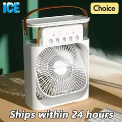 3 In 1 Portable Air Cooler LED Night Lights Home Office Fans Air Adjustment Humidifier Fan AIr Conditioner Household Small