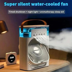 3 In 1 Portable Air Cooler LED Night Lights Home Office Fans Air Adjustment Humidifier Fan AIr Conditioner Household Small
