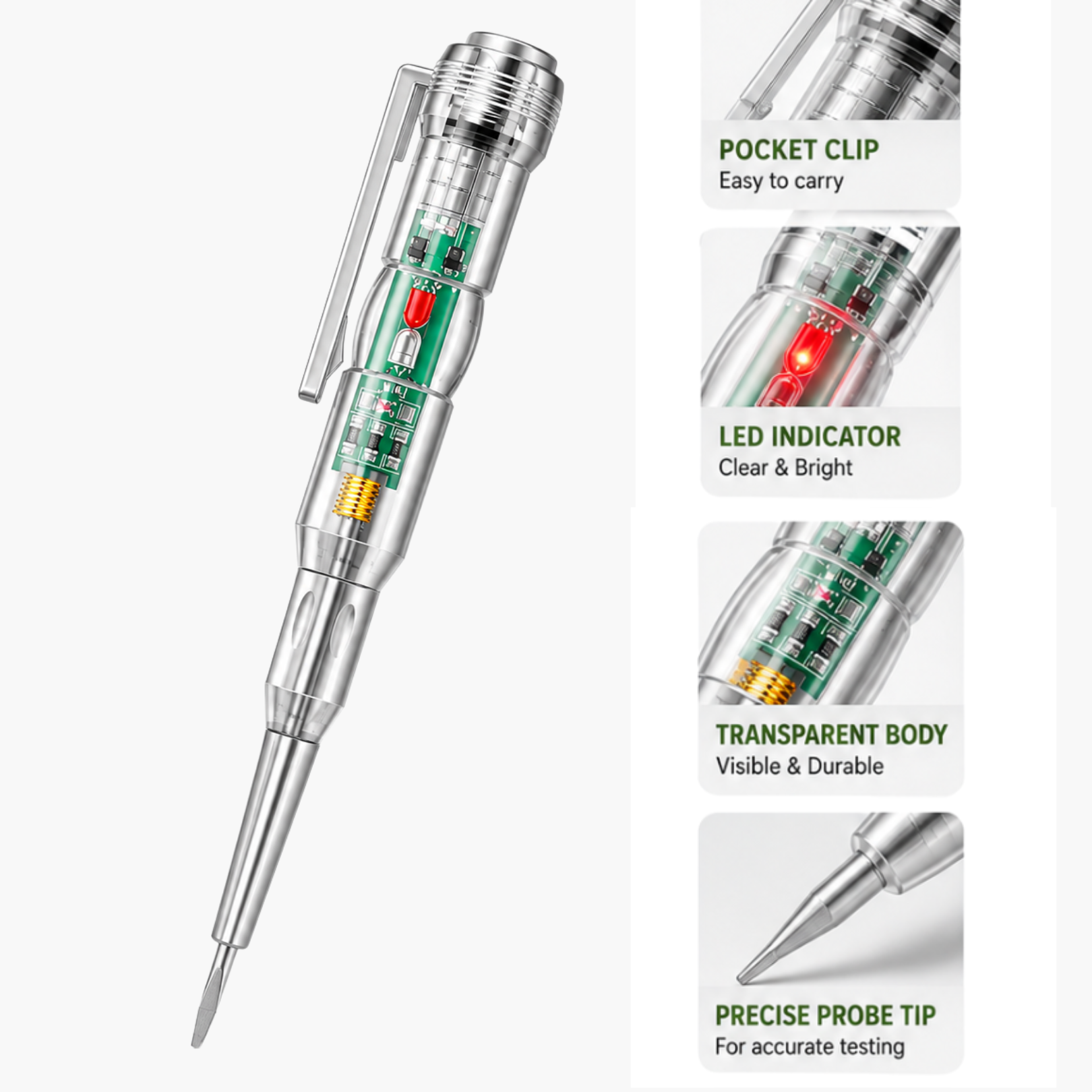 Live wire detector pen testing household electrical outlet